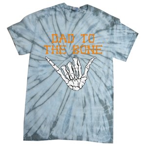 Dad To The Bone Spooky Skeleton Hand Funny Halloween Tie-Dye T-Shirt