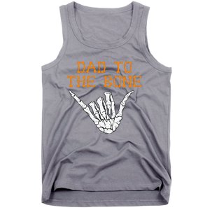 Dad To The Bone Spooky Skeleton Hand Funny Halloween Tank Top