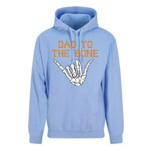 Dad To The Bone Spooky Skeleton Hand Funny Halloween Unisex Surf Hoodie