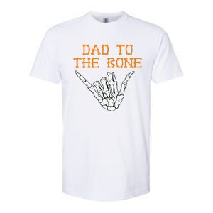 Dad To The Bone Spooky Skeleton Hand Funny Halloween Softstyle CVC T-Shirt