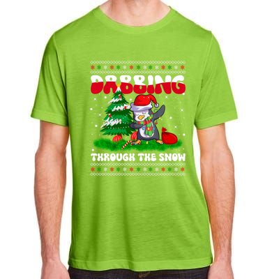 Dabbing Through The Snow Dab Dance Penguin Christmas Lights Great Gift Adult ChromaSoft Performance T-Shirt