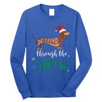 Dachshund Through The Snow Funny Pun Unisex Gift Design Long Sleeve Shirt