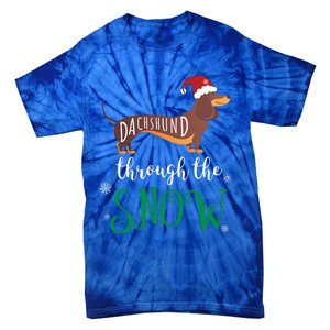 Dachshund Through The Snow Funny Pun Unisex Gift Design Tie-Dye T-Shirt