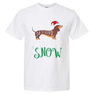 Dachshund Through The Snow Funny Pun Unisex Gift Design Garment-Dyed Heavyweight T-Shirt