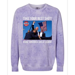 Donald Trump Take Your Best Shot Make America Great Again Colorblast Crewneck Sweatshirt