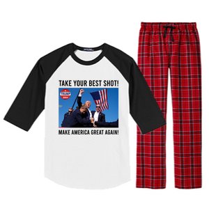 Donald Trump Take Your Best Shot Make America Great Again Raglan Sleeve Pajama Set