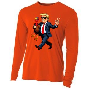 Donald Trump Turkey Pumpkin Cooling Performance Long Sleeve Crew