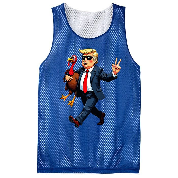 Donald Trump Turkey Pumpkin Mesh Reversible Basketball Jersey Tank