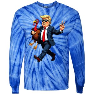 Donald Trump Turkey Pumpkin Tie-Dye Long Sleeve Shirt