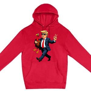 Donald Trump Turkey Pumpkin Premium Pullover Hoodie