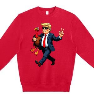 Donald Trump Turkey Pumpkin Premium Crewneck Sweatshirt