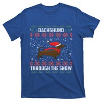 Dachshund Through The Snow Ugly Christmas Gift Funny Gift T-Shirt