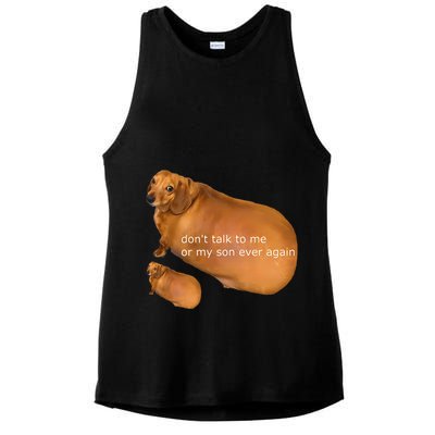 Dont Talk To Me Or My Son Ever Again Geek Dog Ladies PosiCharge Tri-Blend Wicking Tank