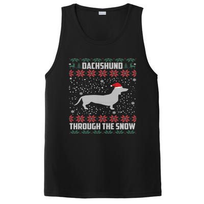 Dachshund Through The Snow Ugly Christmas Gift Meaningful Gift PosiCharge Competitor Tank