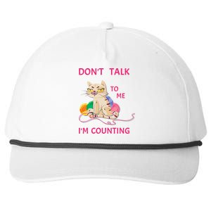 DonT Talk To Me IM Counting Funny Crochet Cat Lover Snapback Five-Panel Rope Hat