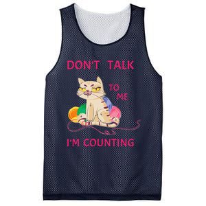 DonT Talk To Me IM Counting Funny Crochet Cat Lover Mesh Reversible Basketball Jersey Tank