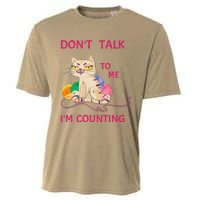 DonT Talk To Me IM Counting Funny Crochet Cat Lover Cooling Performance Crew T-Shirt