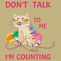 DonT Talk To Me IM Counting Funny Crochet Cat Lover Button