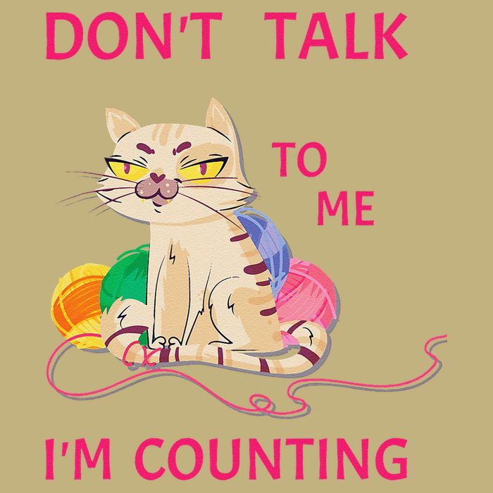DonT Talk To Me IM Counting Funny Crochet Cat Lover Button