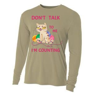 DonT Talk To Me IM Counting Funny Crochet Cat Lover Cooling Performance Long Sleeve Crew