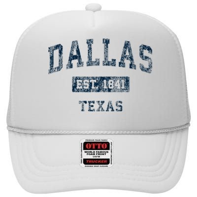 Dallas Texas Tx Vintage Sports Design High Crown Mesh Back Trucker Hat