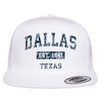 Dallas Texas Tx Vintage Sports Design Flat Bill Trucker Hat