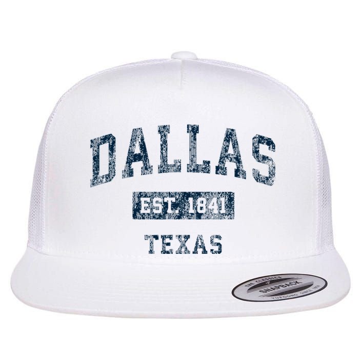 Dallas Texas Tx Vintage Sports Design Flat Bill Trucker Hat