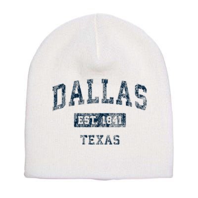 Dallas Texas Tx Vintage Sports Design Short Acrylic Beanie