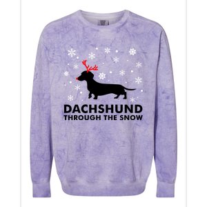 Dachshund Through The Snow Great Gift Dog Lover Christmas Gift Cute Gift Colorblast Crewneck Sweatshirt