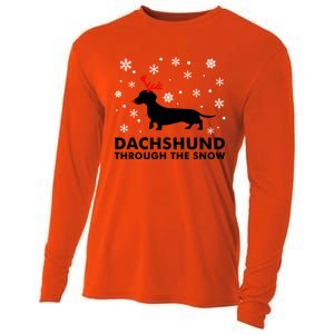 Dachshund Through The Snow Great Gift Dog Lover Christmas Gift Cute Gift Cooling Performance Long Sleeve Crew