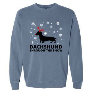 Dachshund Through The Snow Great Gift Dog Lover Christmas Gift Cute Gift Garment-Dyed Sweatshirt