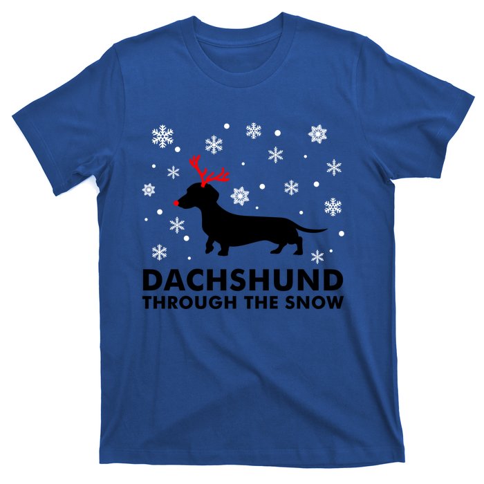 Dachshund Through The Snow Great Gift Dog Lover Christmas Gift Cute Gift T-Shirt