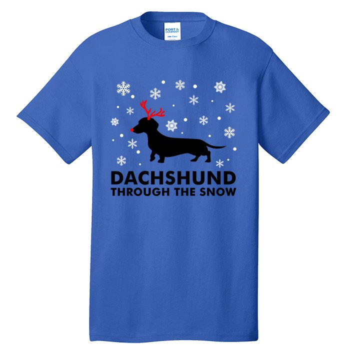 Dachshund Through The Snow Great Gift Dog Lover Christmas Gift Cute Gift Tall T-Shirt