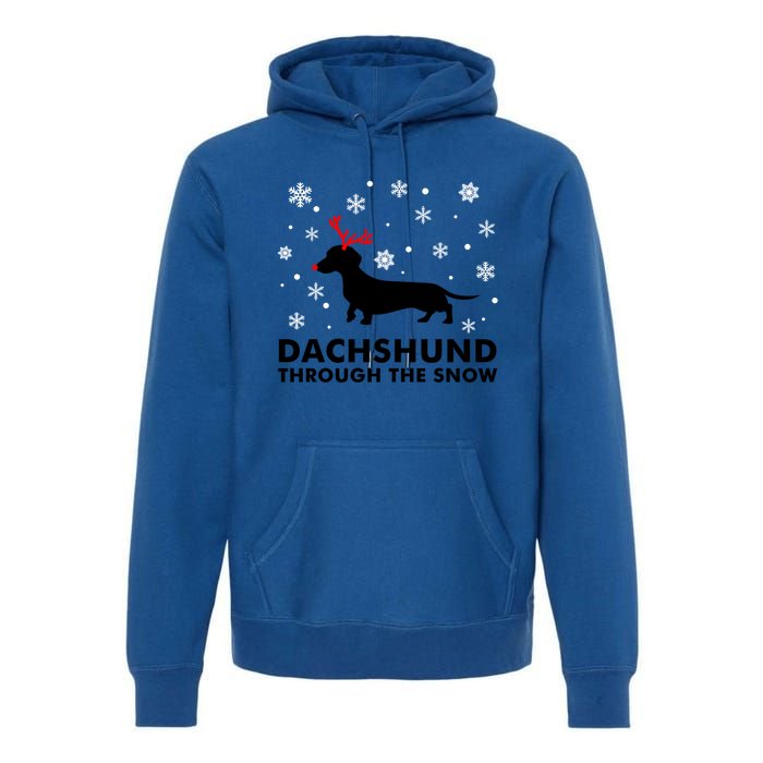 Dachshund Through The Snow Great Gift Dog Lover Christmas Gift Cute Gift Premium Hoodie