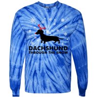 Dachshund Through The Snow Great Gift Dog Lover Christmas Gift Cute Gift Tie-Dye Long Sleeve Shirt