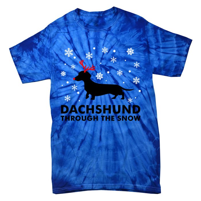 Dachshund Through The Snow Great Gift Dog Lover Christmas Gift Cute Gift Tie-Dye T-Shirt