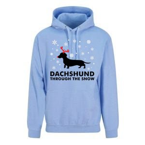 Dachshund Through The Snow Great Gift Dog Lover Christmas Gift Cute Gift Unisex Surf Hoodie