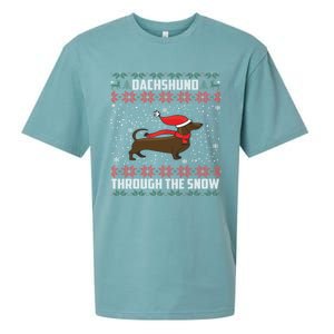 Dachshund Through The Snow Ugly Christmas Gift Sueded Cloud Jersey T-Shirt