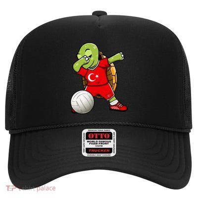 Dabbing Turtle Turkey Volleyball Fans Jersey Turkish Flag Gift High Crown Mesh Back Trucker Hat