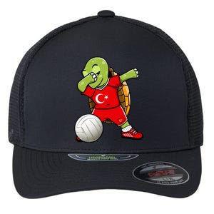 Dabbing Turtle Turkey Volleyball Fans Jersey Turkish Flag Gift Flexfit Unipanel Trucker Cap