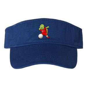 Dabbing Turtle Turkey Volleyball Fans Jersey Turkish Flag Gift Valucap Bio-Washed Visor