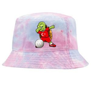 Dabbing Turtle Turkey Volleyball Fans Jersey Turkish Flag Gift Tie-Dyed Bucket Hat