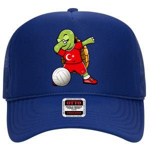 Dabbing Turtle Turkey Volleyball Fans Jersey Turkish Flag Gift High Crown Mesh Back Trucker Hat