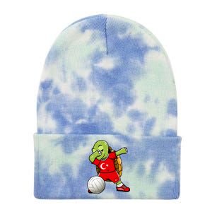 Dabbing Turtle Turkey Volleyball Fans Jersey Turkish Flag Gift Tie Dye 12in Knit Beanie