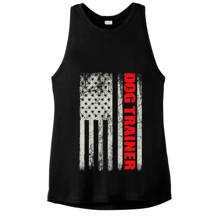 Dog Trainer Usa Flag Dog Training Fun K9 Training Show Dog Ladies PosiCharge Tri-Blend Wicking Tank