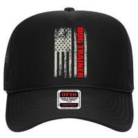 Dog Trainer Usa Flag Dog Training Fun K9 Training Show Dog High Crown Mesh Back Trucker Hat