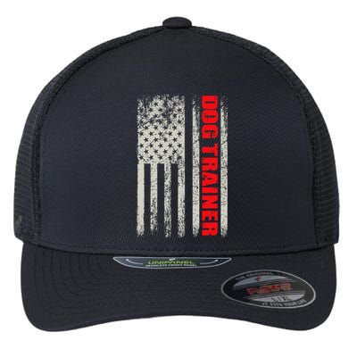 Dog Trainer Usa Flag Dog Training Fun K9 Training Show Dog Flexfit Unipanel Trucker Cap