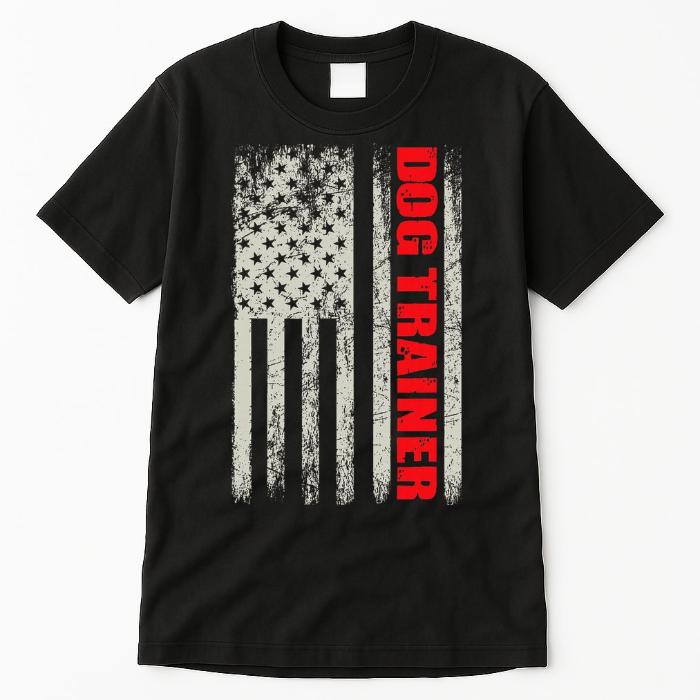 Dog Trainer Usa Flag Dog Training Fun K9 Training Show Dog Tall T-Shirt