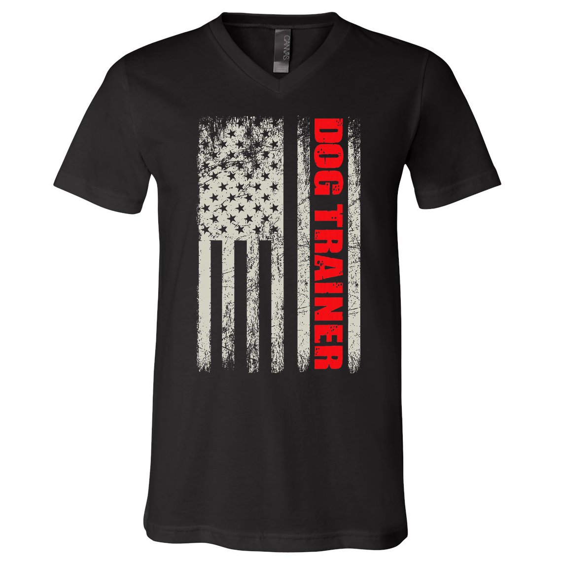 Dog Trainer Usa Flag Dog Training Fun K9 Training Show Dog V-Neck T-Shirt