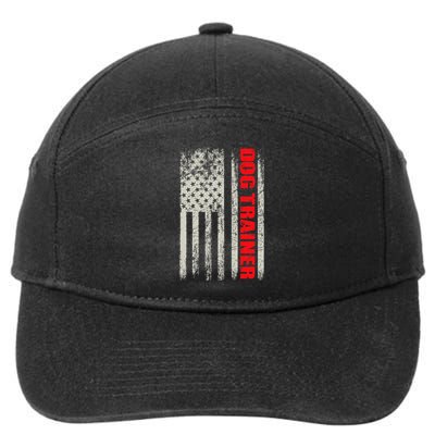 Dog Trainer Usa Flag Dog Training Fun K9 Training Show Dog 7-Panel Snapback Hat